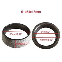 자동차 머플러 배기 파이프 흑연 가스켓 씰 링 직경 35mm75mm 테일 플랜지 도넛 1 개, 1pcs 51x64x18mm, 1pcs 51x64x18mm