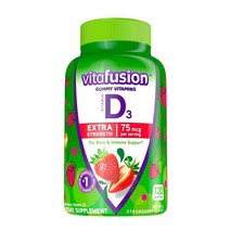 Vitafusion 비타퓨전 비타민 D3 젤리 딸기 맛 120개, Pack of 1