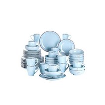 접시 그릇 블루 48 개 세라믹 스톤웨어 디너 플레이트 세트 디저트 800ml 380ml 머그컵