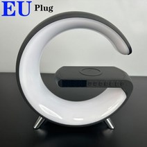 LED 앱 제어 RGB 야간 조명 분위기 램프 디지털 알람 시계 스피커 무선 충전기 수면 침실 장식 435726, black_2