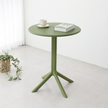 리사 야외 테이블 UV코팅 플라스틱 테라스 정원 원형, 그린