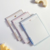 [볼터치들] drawing 양면 노트패드 제본버전 3color (A5 120g), X, 봉지(스카이), 핑크
