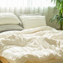 아워베딩 정전기방지 프리미엄 10mm 장모 극세사 겨울이불 패드세트 싱글 퀸 킹 아이보리 그레이