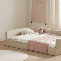 도담 마루 슬림 데이베드형2 저상형침대 SS + 독립, 베이지