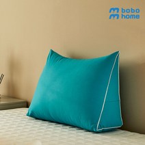 보보홈 옥스포드 순면 삼각 등받이쿠션 솜포함 침대 대형 좌식 등쿠션 국산, 블루
