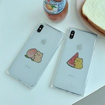 [가방팝] 곤룐 쨀리공장 복숭아수박 아이폰큐브케이스 휴대폰케