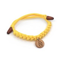 강아지 고양이 반려동물 목걸이 이름표 인식표, 나무팬던트, 03.솔리드(코튼)-소프트옐로우