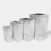 나이스팩 은박 지퍼스탠드 봉투 알루미늄 상단오픈 18cm x 26cm(밑면5cm), 100개, 1매입