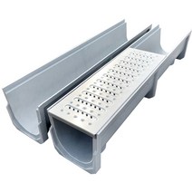 집수정 U자형 조립식 맨홀 수로관 배수로 빗물 물받이, 15x25x100신소재그루브와SMC커버플레이트