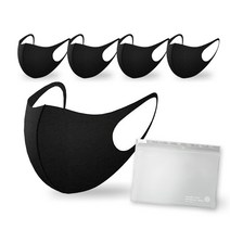 아이브레스카퍼 구리 마스크 5매 + 보관파우치SET 숨쉬기편한 기능성 스포츠 귀안아픈 마스크