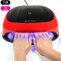 UV램프 젤네일램프 젤램프 전문가용젤네일램프 72W UV 네일 램프 36 피스 LED10 30 60s 타이머 스마트 드라, 01 빨간