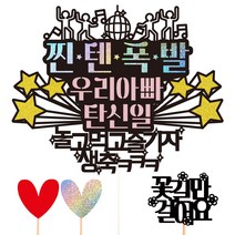 비비드레인 생일 생신 케이크토퍼, 66-찐텐폭발(우리아빠)+픽3개