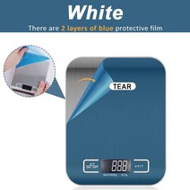 디지털 주방 규모 5kg/10kg 식품 다기능 304 스테인레스 스틸 균형 LCD 디스플레이 측정 그램 온스 요리 베이킹, 10Kg, CHINA, White