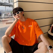라운드넥반팔티 2023 여름옷 팬시 플라워 프린팅 와이드 루즈핏 홍콩 토박이 캐쥬얼 Y208P25 4993680175