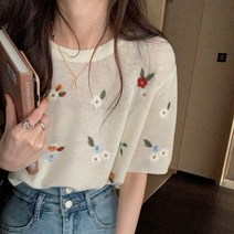 무드무드 코지모 꽃자수 니트