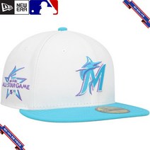 [미국정품] 906861 스냅백 캡모자 MLB [마이애미 말린스] 뉴에라 Vice 59FIFTY Fitted Hat - White
