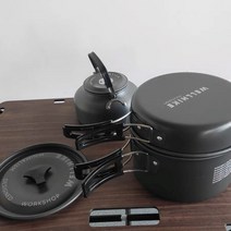 백패킹 캠핑 코펠세트 3종 알루미늄 후라이팬 냄비 주전자 2인용 3인용 미니멀 경량, 코펠3종