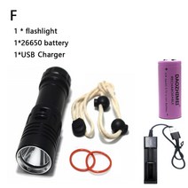 5000 루멘 XM-L2 스쿠버 다이빙 손전등 26650 강력한 토치 LED 수중 방수 램프 낚시 플래시, 04 D_02 Yellow_01 BIack