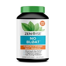 젠와이즈 Zenwise No Bloat 프로바이오틱스 다이제스티브 엔자임 60 캡슐 효소 강황 생강 민들레 계피, 팽창 없음