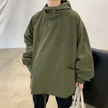 남녀공용 오버핏 후드바람막이 데일리 무지 아노락 캐주얼 바람막이