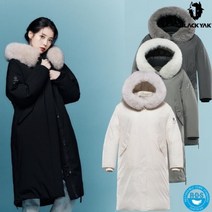 블랙야크 M콜드제로레이디다운자켓#2 여성 동절 세미오버핏 롱기장 다운 자켓 아이유 착용 상품 (GRAYISH BEIGE)