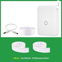 네임 스티커 프린터 의류 기계 프린트기 미니 제작 방수 라벨기 niimbot d110 mini 휴대용 열 라벨 무선 블루투스 pocket printer label maker, 2롤 추가