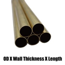 황동 튜브 파이프 0.8mm 1.5mm 2mm 3mm 4mm 6mm 7mm 9mm 10mm, 18 9.5x0.2x300mm 1pc