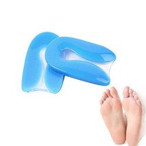 남녀공용 발 통증 완화 실리콘 젤 U자형 족저근막염 발뒤꿈치 보호대 뒤꿈치 박차 쿠션 패드 신발 삽입 깔창 1 쌍, [02] M, [01] 파란