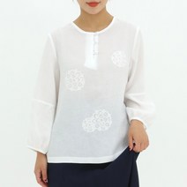 토지몰 여름용 여성 린넨 연화자수 블라우스(단일상품) 개량 생활한복 절복 법복 단체복
