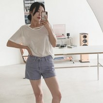 [바보사랑] 여성 엔테르 밴딩 라인 3부 팬츠 반바지 [디작소]