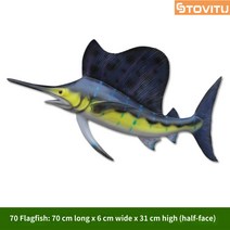 스토비투 대형 장식용 참치 황새치 돛새치 모형 간판 모조 소품, 돛새치 70cm(반면형)