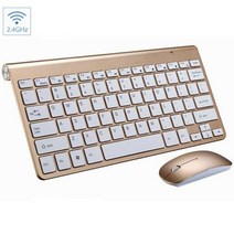 맥용키보드 맥북 호환 RARY미니 무선 키보드 및 마우스 세트 방수 2.4GHz 컴퓨터 맥 애플 pc용 여행에 적합 휴대하기, [01] GOLD