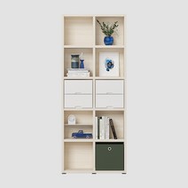 한샘 샘 책장 5단 80cm 서랍형 시공 (컬러 택1), 크림화이트_책장/베이지_서랍 (F)