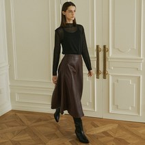 [최초가69 900원]셀렙샵 에디션 22FW 에코레더 기모플레어스커트