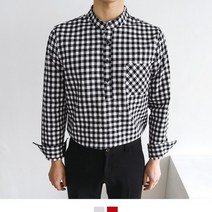 제일컴퍼니 커플시밀러룩 체크 헨리넥셔츠