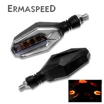 2pcs 오토바이 차례 신호 led 깜박이 불빛 범용 방수 테일 라이트 브레이크 중지 램프 msx 125, 다채롭고 노란색