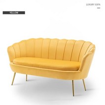 원룸쇼파 일인소파 작은쇼파 접이식 더블 꽃잎 모양의 대형 소파 북유럽 간단한 현대 거실 안락 의자 라이트 럭셔리 의류 매장 미용실 레저, Yellow+2 좌석