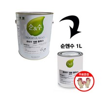 노루표 순앤수 100 친환경 1L 내부 벽지 벽면용 수성페인트 무광, 블랙
