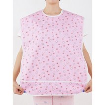 오가닉라이프 어르신용 위생방수 턱받이 앞치마 요양병원 간호 병동 재활 시니어, 위생 방수 턱받이 앞치마 (핑크-대형)