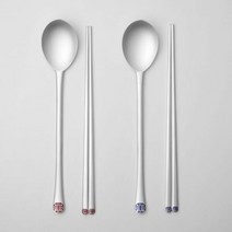 한국도자기리빙 수자문 칠보 예단 은수저()칠보 은수저, 2벌 세트