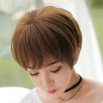 스타일 숏컷 가발 짧은 컷트 통가발 보브컷 여자 커트 머리 전체 티안나는, 코토리베이지