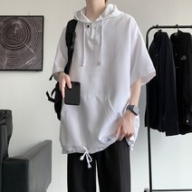 DFMEI 여름 반팔 티셔츠 남성 Ins 홍콩 스타일 유행 브랜드 반팔 후드 스웨터 유행 캐주얼 티셔츠