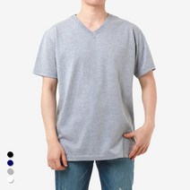 무지티센터 반팔 프리미엄 브이넥 20수 도톰한 면 남여공용 S-2XL 빅사이즈 헤리테이프 티셔츠