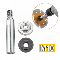 3pcs 앵글 그라인더 확장 커넥팅로드 80mm m10 스레드 샤프트 폴리셔 잠금 m10 아버 커넥터 어댑터 앵글 그라인더 액세스, m10 세트 2