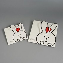 성수유통 선물가방 쇼핑백 5p 종이가방 고급종이쇼핑백 선물포장, 20.러블리래빗20x20-중형(5장)SAF13