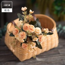 센픽 조화 버터플라이꽃 갈대 양귀비 미니 꽃다발 폼폼국화 9 동백꽃 버들강아지 자작나무가지, 오렌지