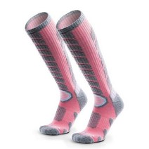 WEIERYA 669309 스키 양말 2켤레 세트 스노우보드 야외 스포츠 퍼포먼스, 중간, Pink 2 Pairs