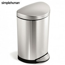 포커시스 심플휴먼 디럭스 세미라운드 휴지통 10L 실버 SPH-CW1833, 단일속성