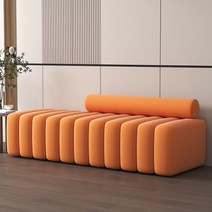 디자인 미용실쇼파 라운지 카우치 엔틱 페브릭 호텔 벤치형 휴게실 카페 인테리어 매장용, 140x45x43오렌지