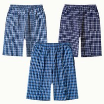 디바옴므 홈웨어 체크 6부 밴딩 반바지